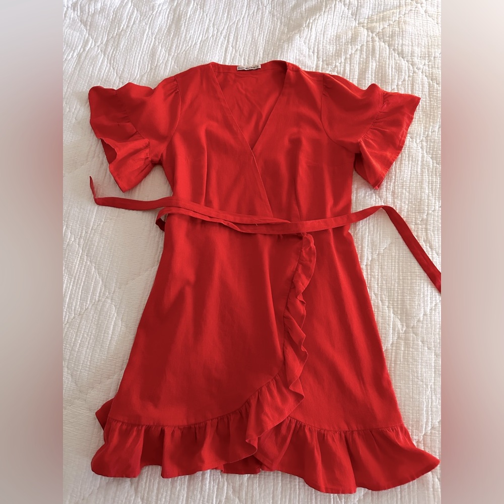 A&F Angel Sleeve Wrap Dress - Size L (Tall)